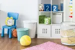 Oh, toys. Many toys. Many big toys. There's one rule when it comes to toy storage solutions: Divide and label. Everything. These easy toy storage solutions can help.