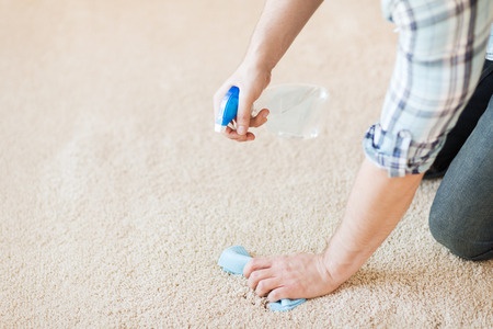 To clean carpet stains, blot, don't rub.
