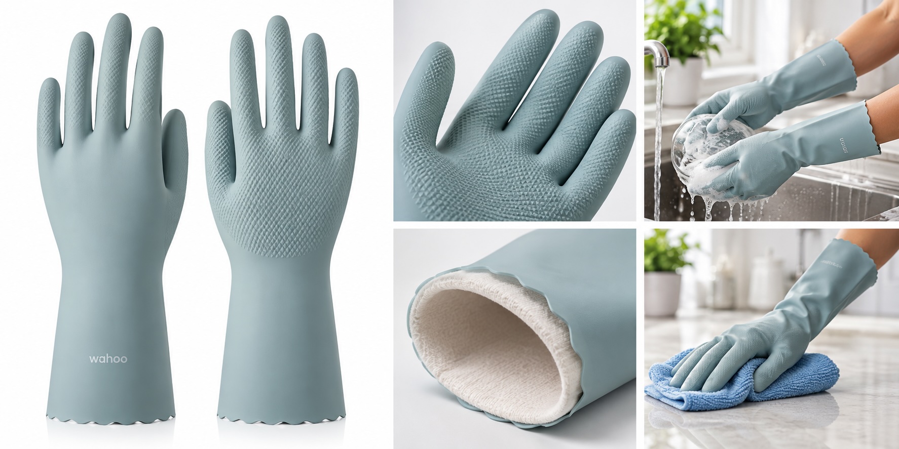 Household cleaning gloves.