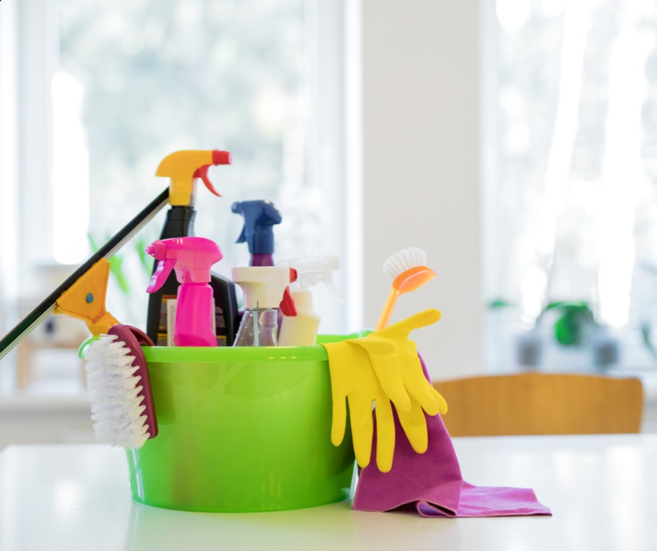 How to clean cleaning supplies.