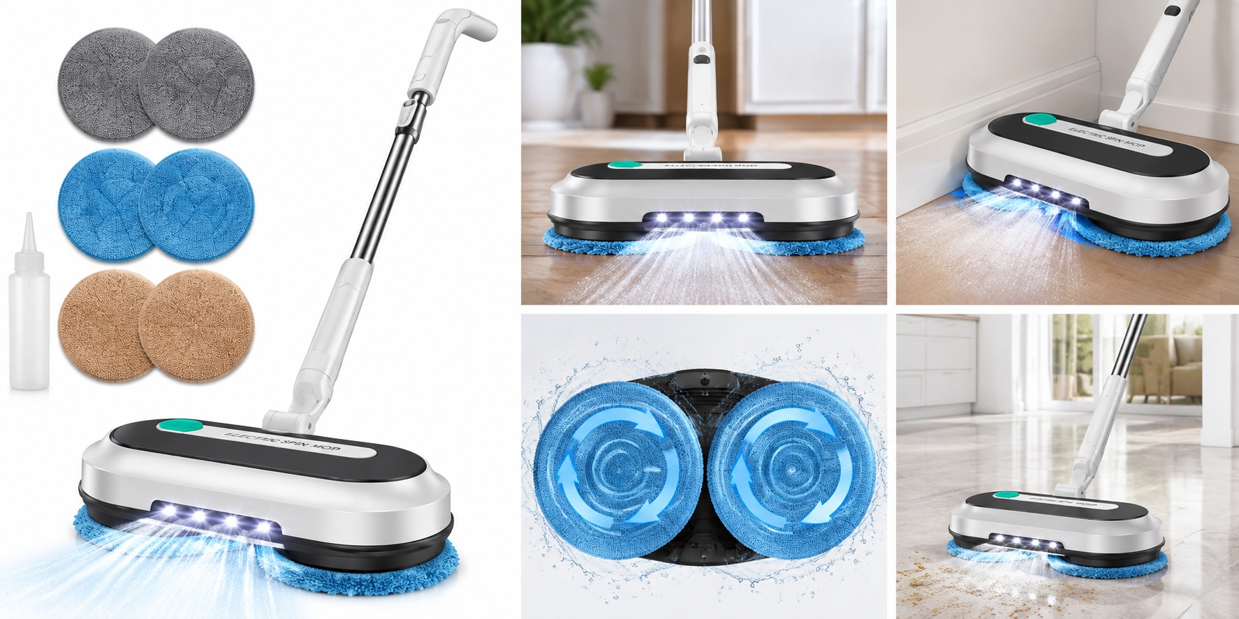 A cordless floor mop
