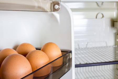 eggs inside refrigerator door.