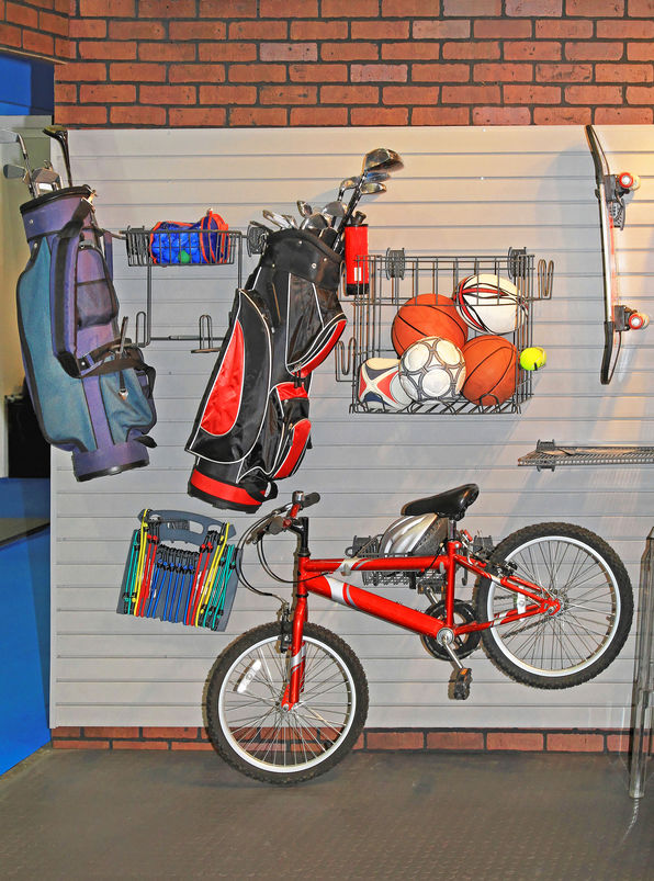 Garage wall with bike storage.