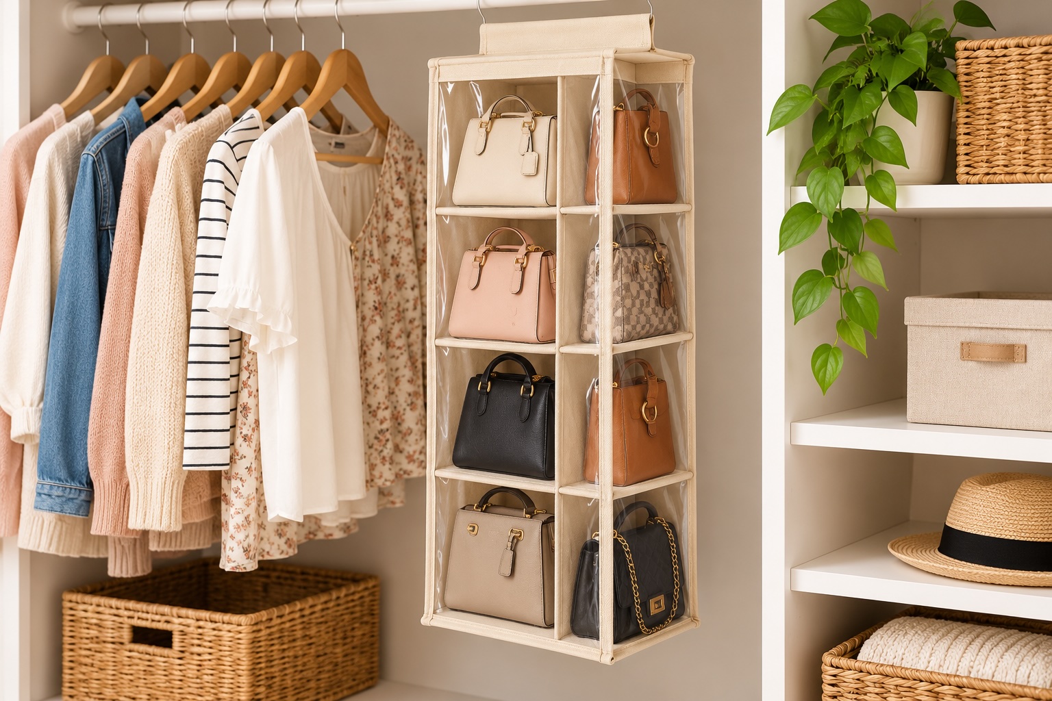 hanging-handbag-organizer