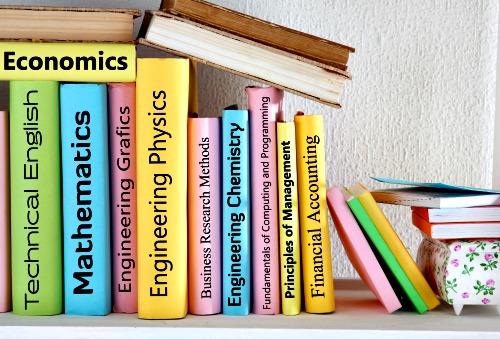 Reference books on shelf.