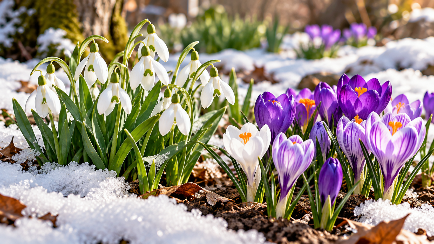 Winter flower bulbs in full bloom.